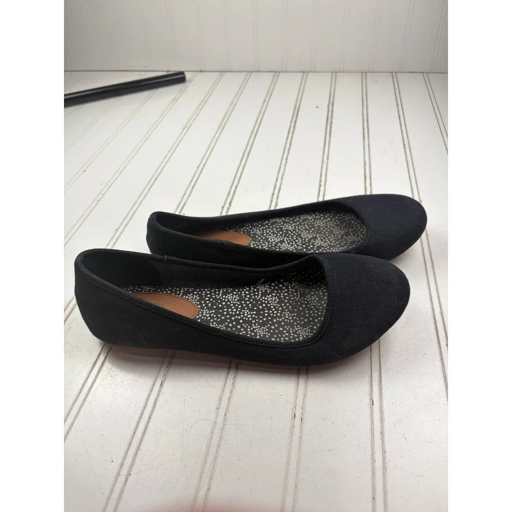 Dr. Scholl's Black Canvas Comfort Slip On Ballet Flats Women's Size 7M